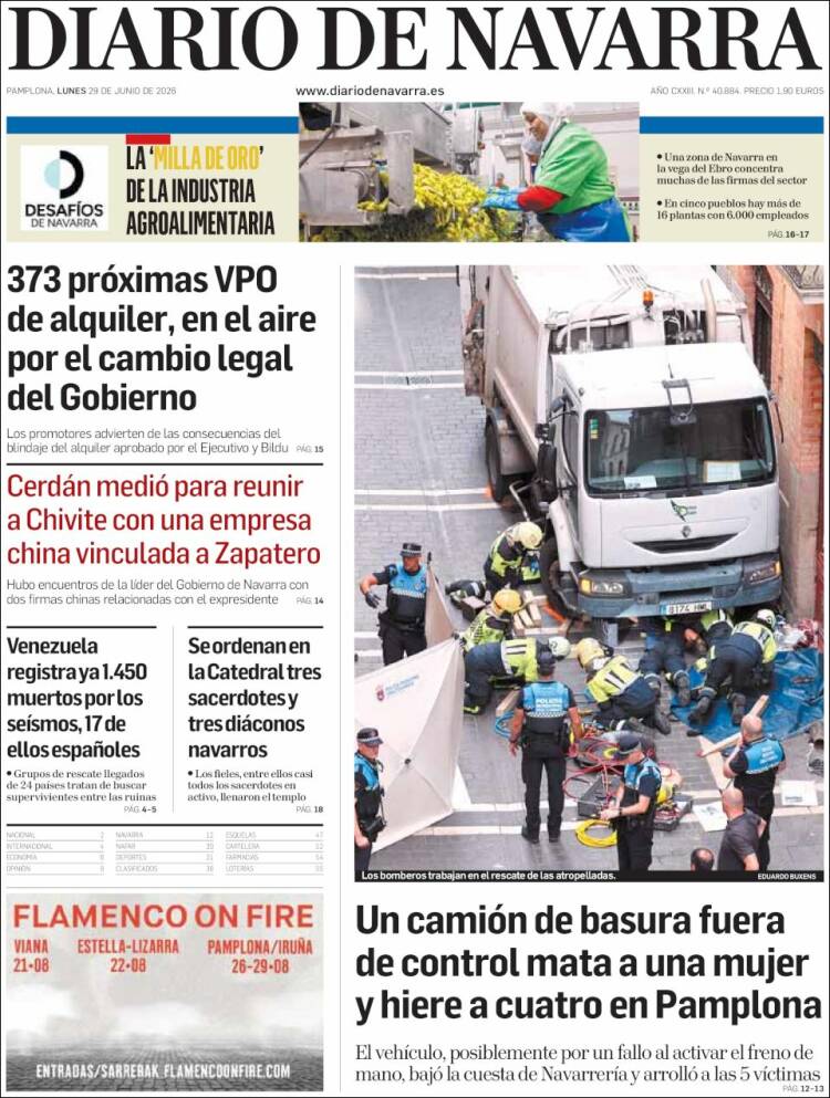 Portada de Diario de Navarra (Espa&ntilde;a)