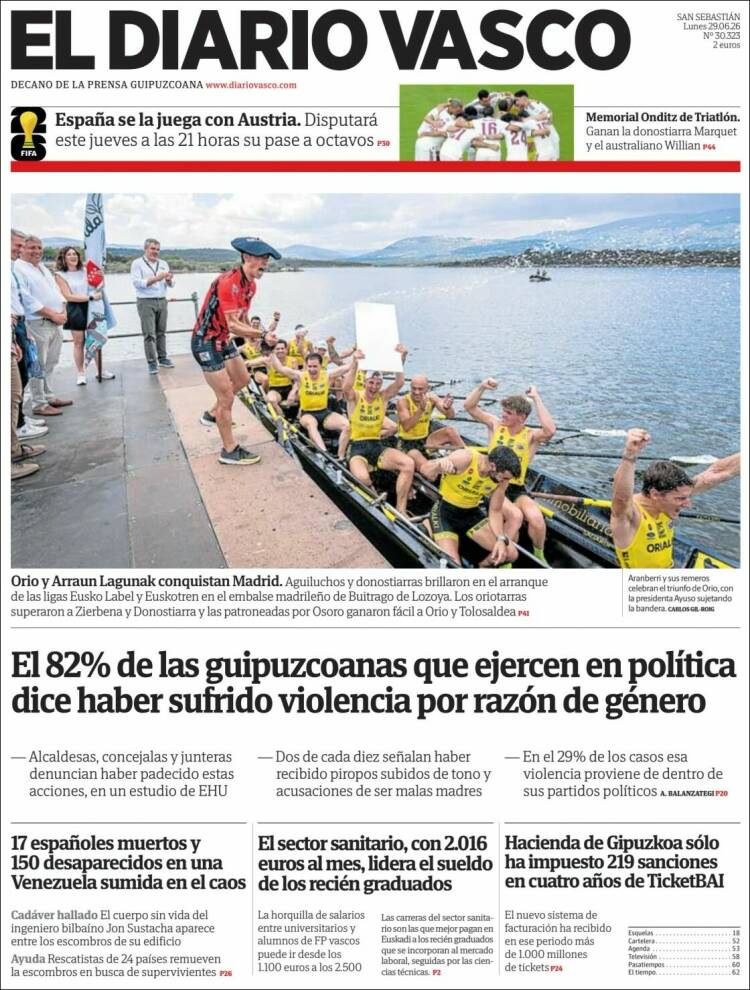 Portada de Diario Vasco (Espa&ntilde;a)