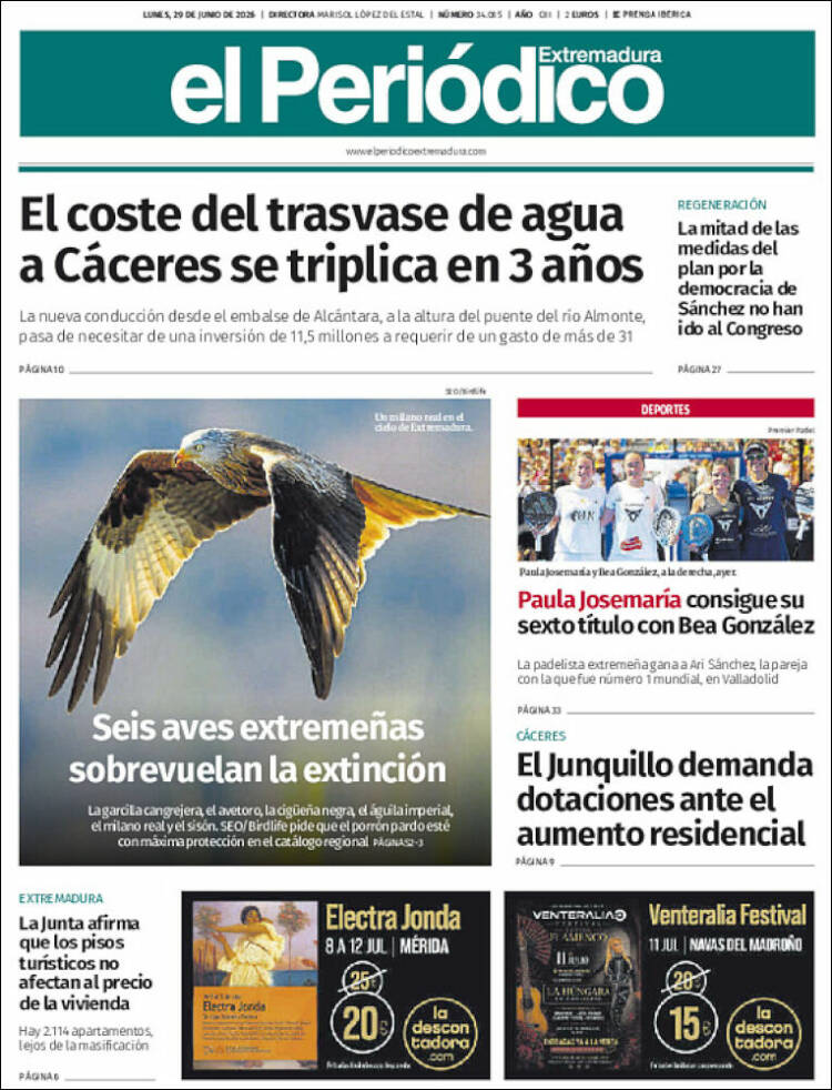 Portada de El Periódico de Extremadura (Espa&ntilde;a)