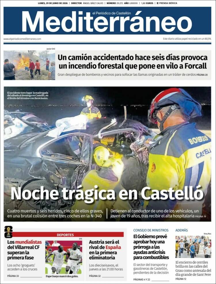Portada de El Periódico Mediterraneo (Espa&ntilde;a)