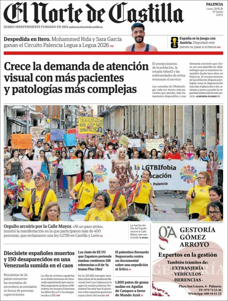 Portada de Norte de Castilla - Palencia (Espa&ntilde;a)