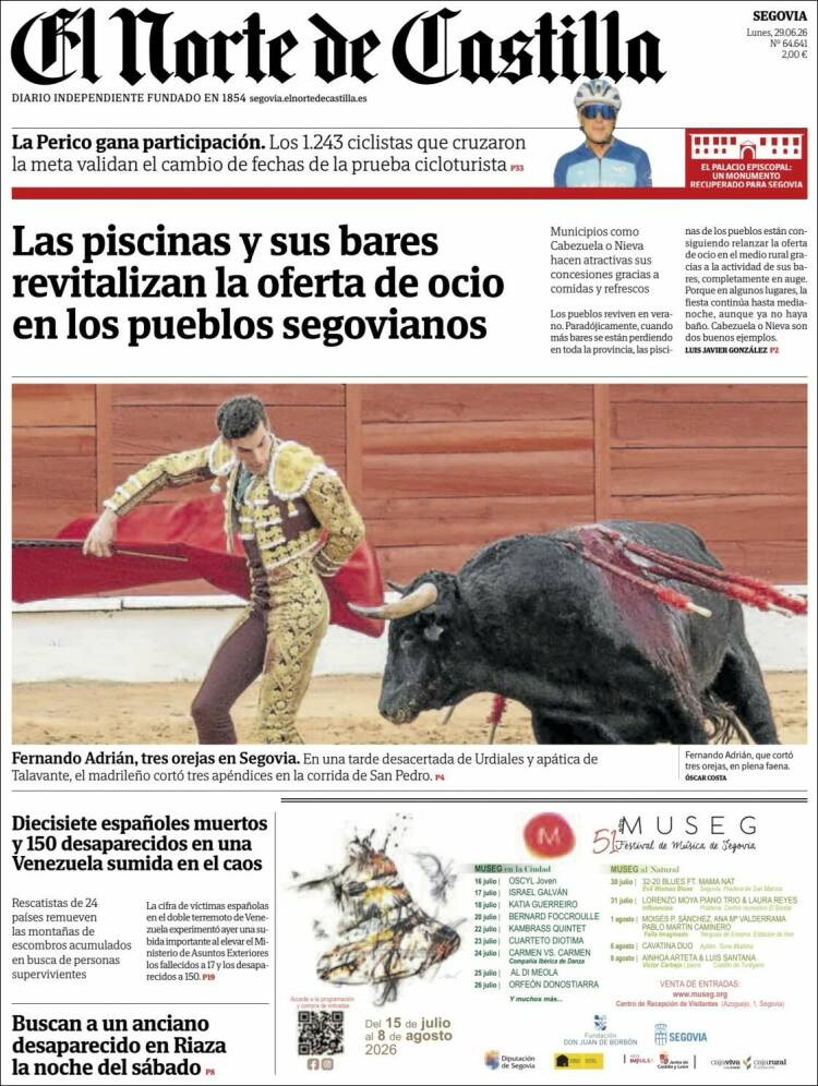 Portada de Norte de Castilla - Segovia (Espa&ntilde;a)