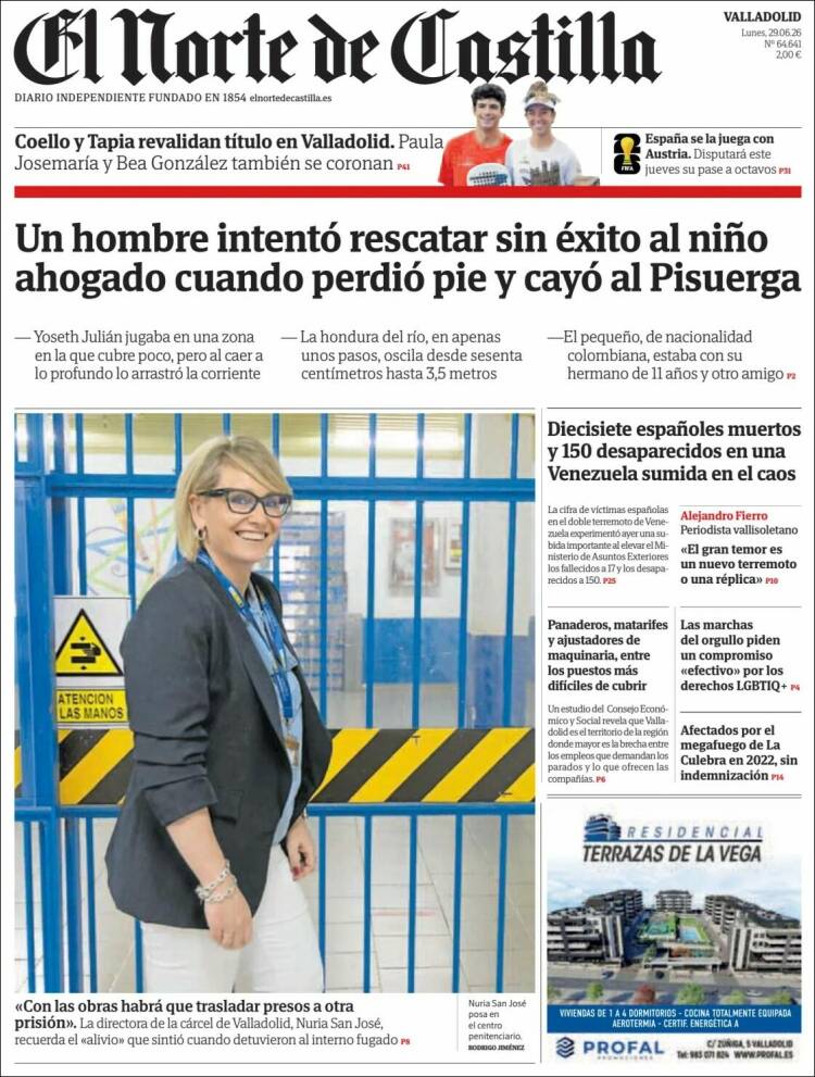 Portada de Norte de Castilla - Valladolid (Espa&ntilde;a)