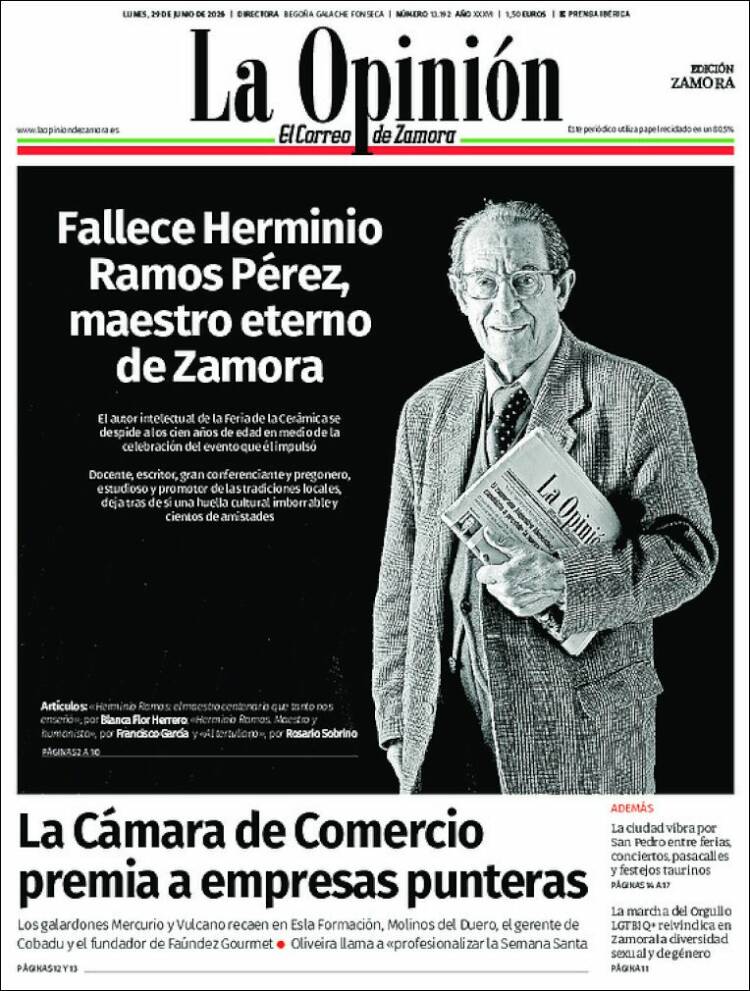 Portada de La Opinión - El Correo de Zamora (Espa&ntilde;a)