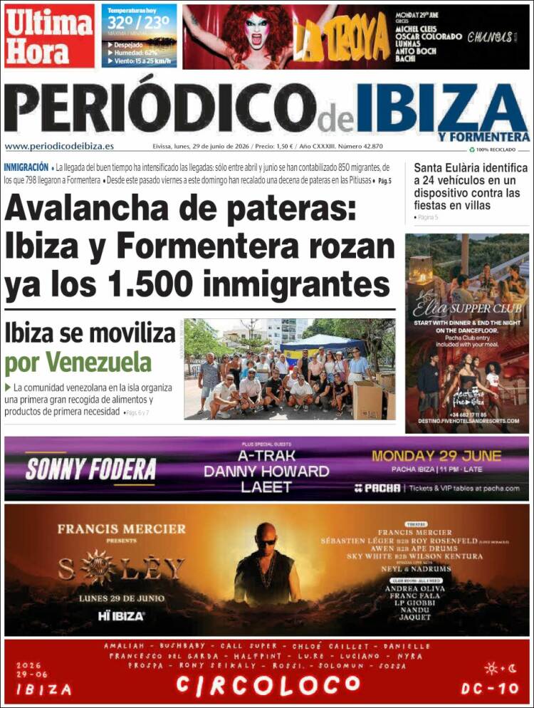 Portada de Periódico de Ibiza (Espa&ntilde;a)