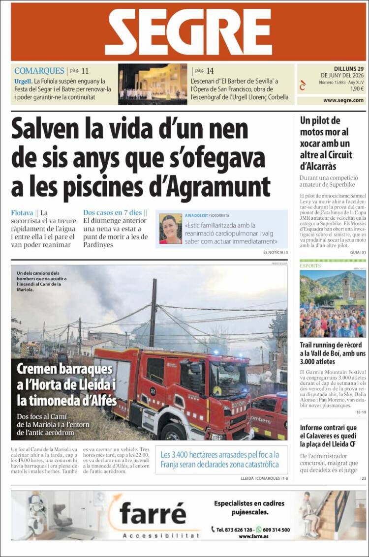 Portada de Segre (Espa&ntilde;a)
