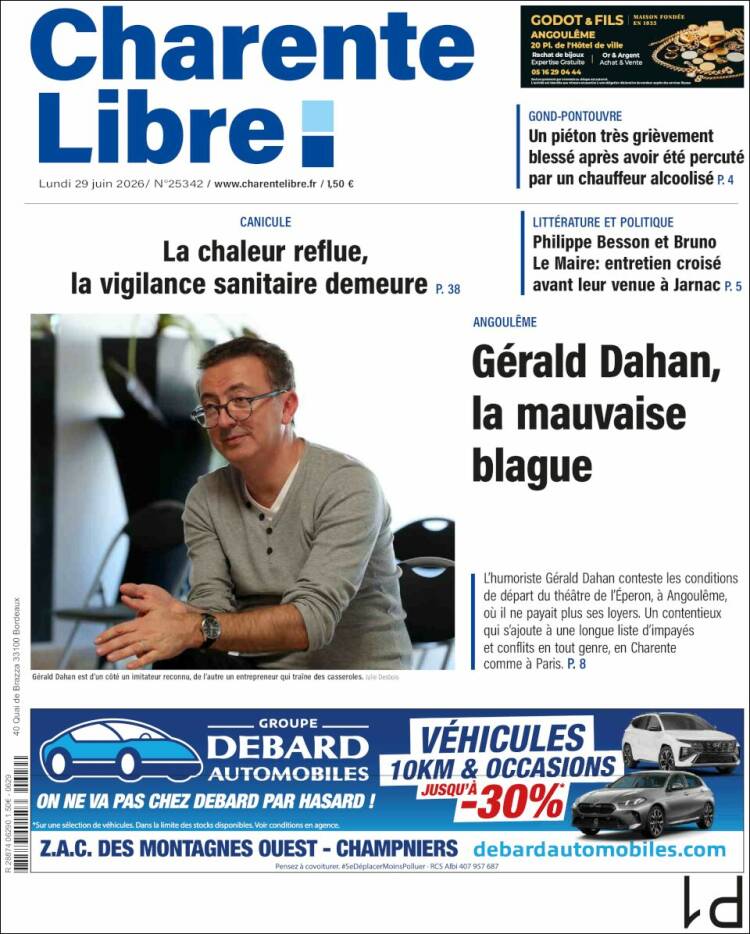 Portada de Charente Libre (Francia)