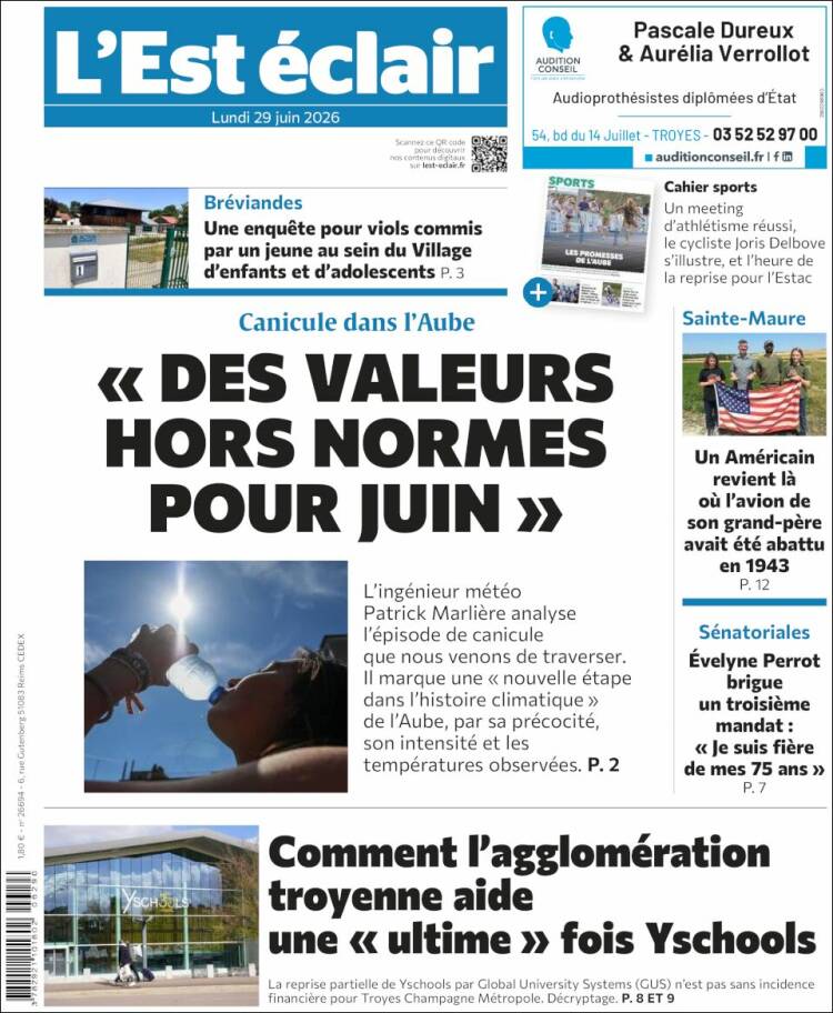 Portada de L'Est Eclair (Francia)