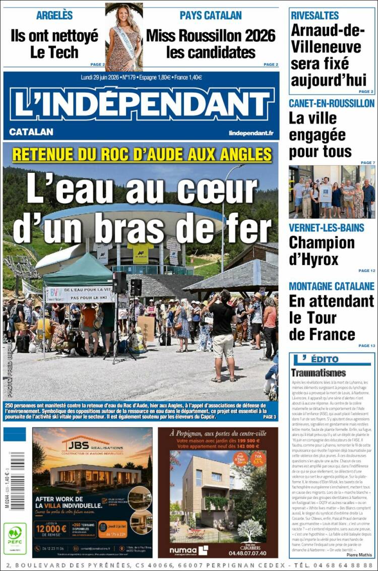 Portada de Le Indépendant (Francia)