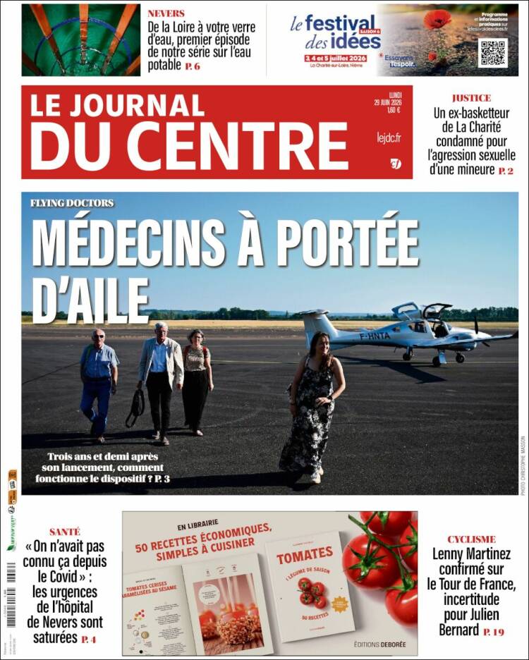 Portada de Le Journal du Centre (Francia)