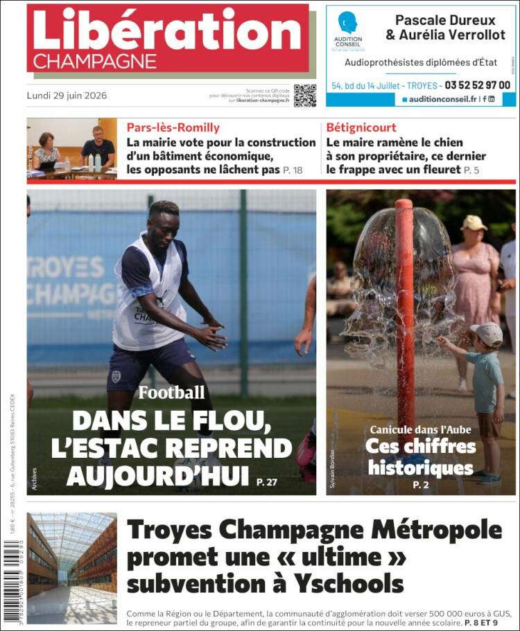 Portada de Libération Champagne (Francia)