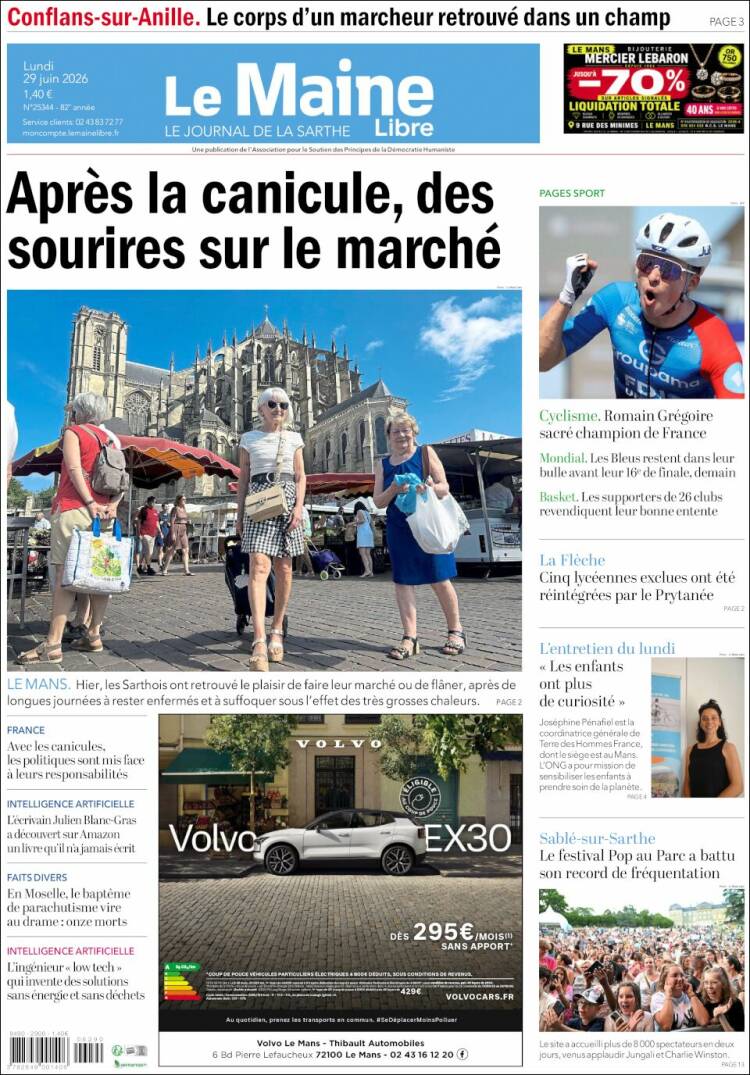 Portada de Le Maine Libre (Francia)