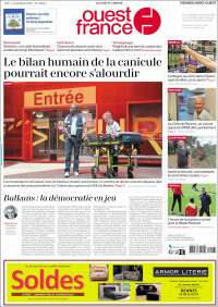 Portada de Ouest France (Francia)