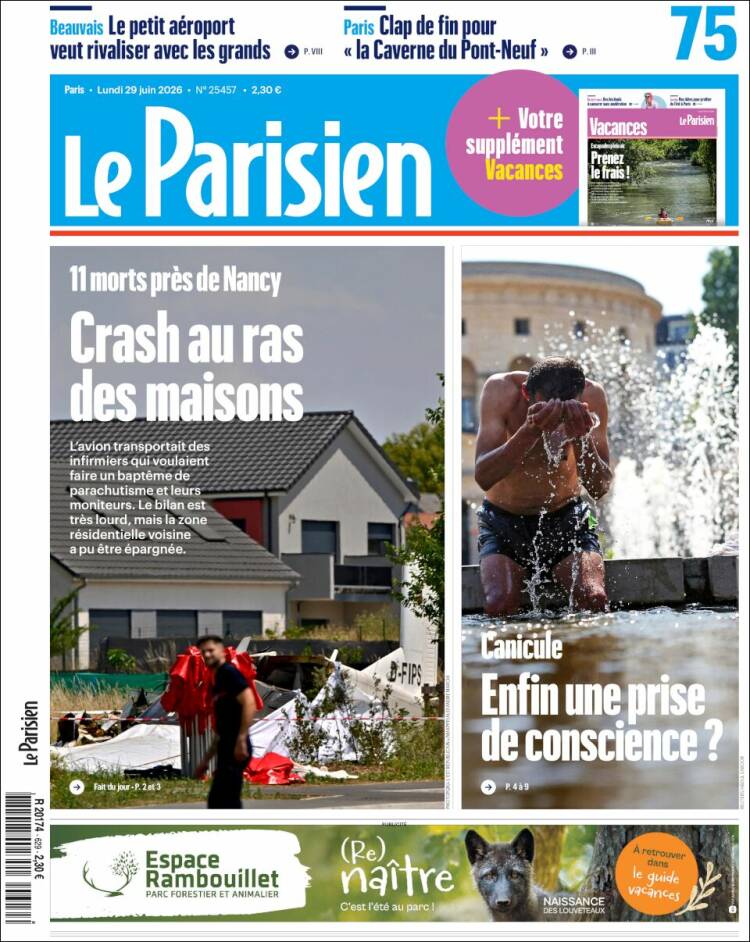 Portada de Le Parisien (Francia)
