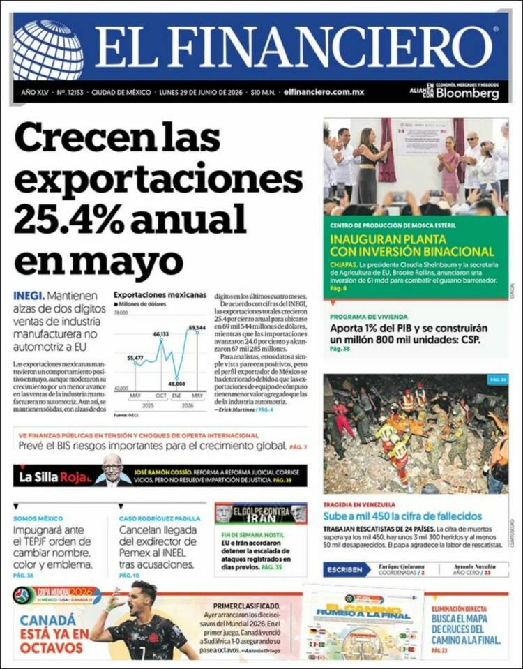 Portada de El Financiero (M&eacute;xico)