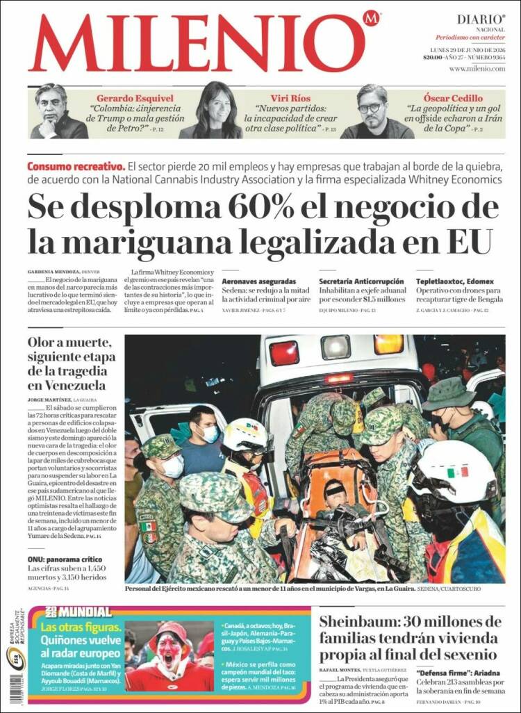 Portada de Milenio (M&eacute;xico)