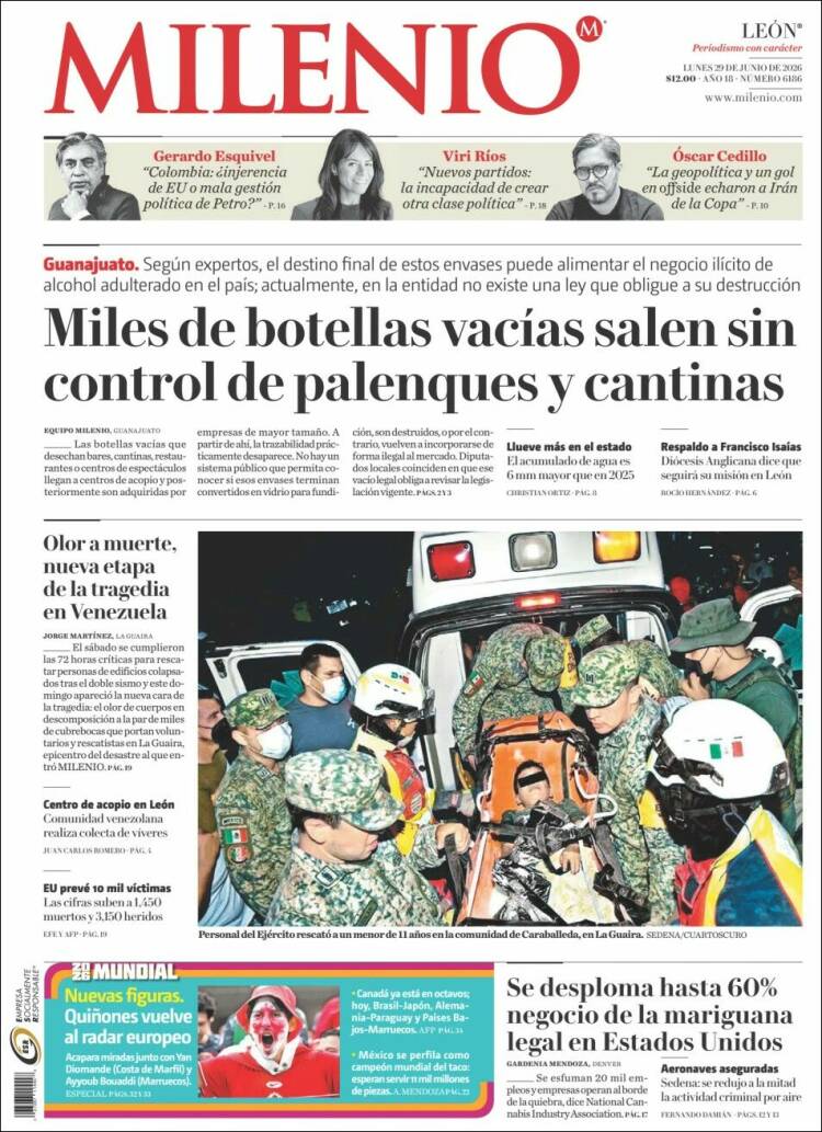 Portada de Milenio de León (M&eacute;xico)