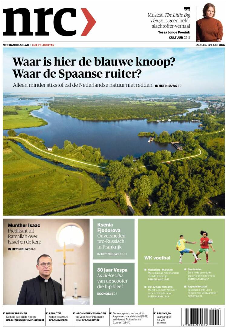 Portada de NRC Handelsblad (Pa&iacute;ses Bajos)