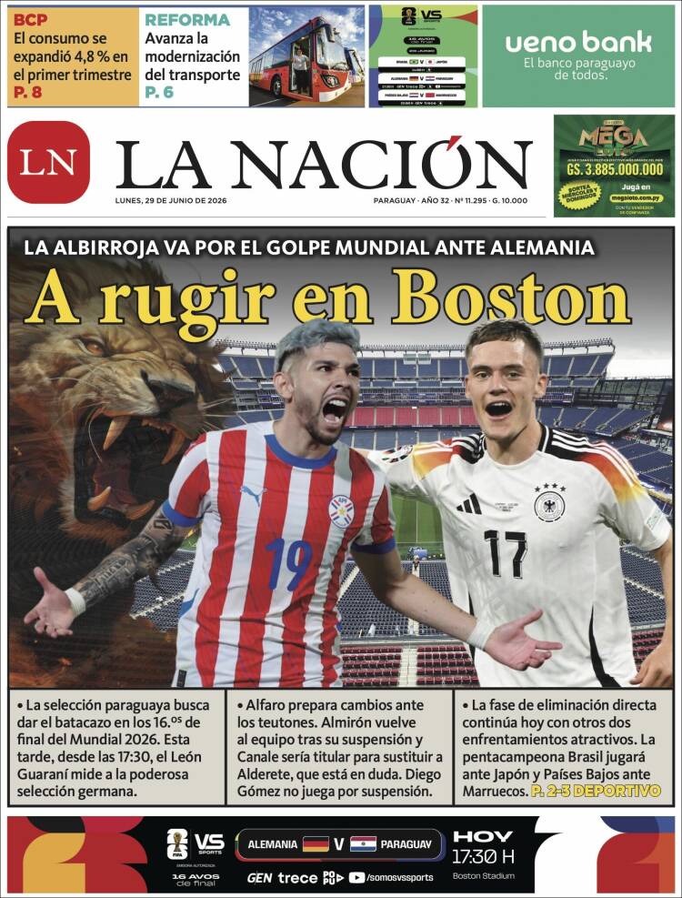Portada de La Nación (Paraguay)