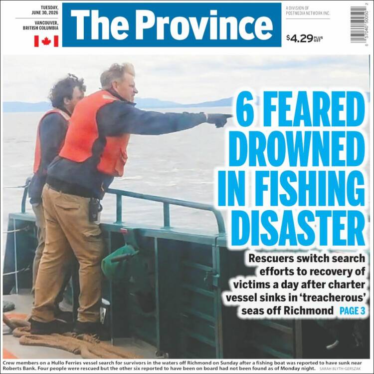 Portada de The Province (Canad&aacute;)