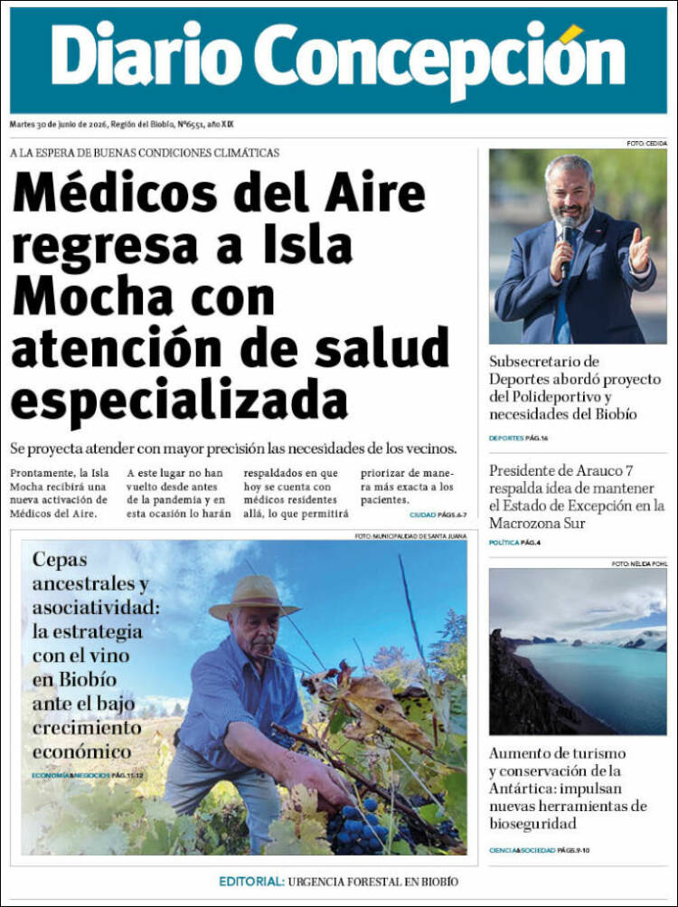 Portada de Diario de Concepción (Chile)
