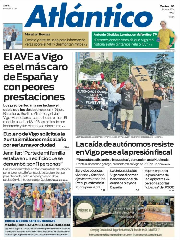 Portada de Atlántico Diario (Espa&ntilde;a)