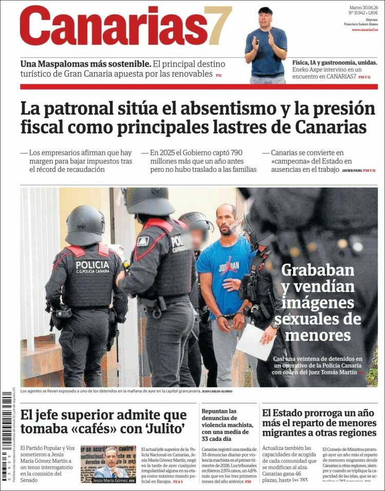 Portada de Canarias 7 (Espa&ntilde;a)