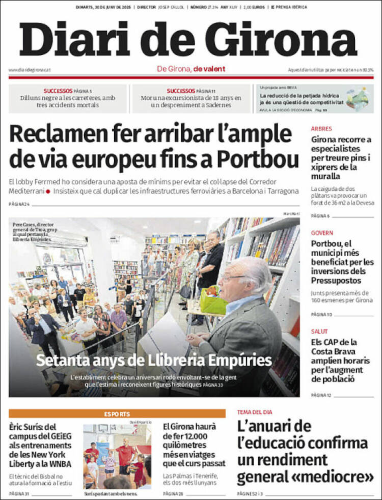Portada de Diari de Girona (Espa&ntilde;a)