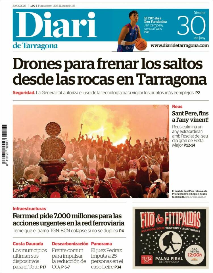 Portada de Diari de Tarragona (Espa&ntilde;a)