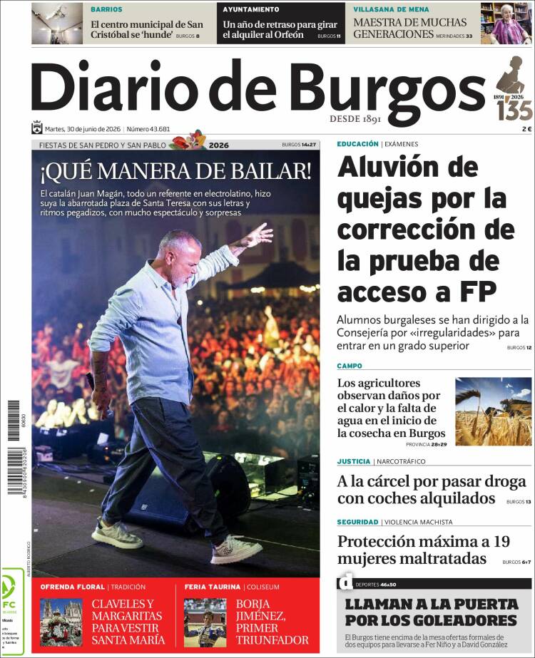 Portada de Diario de Burgos (Espa&ntilde;a)