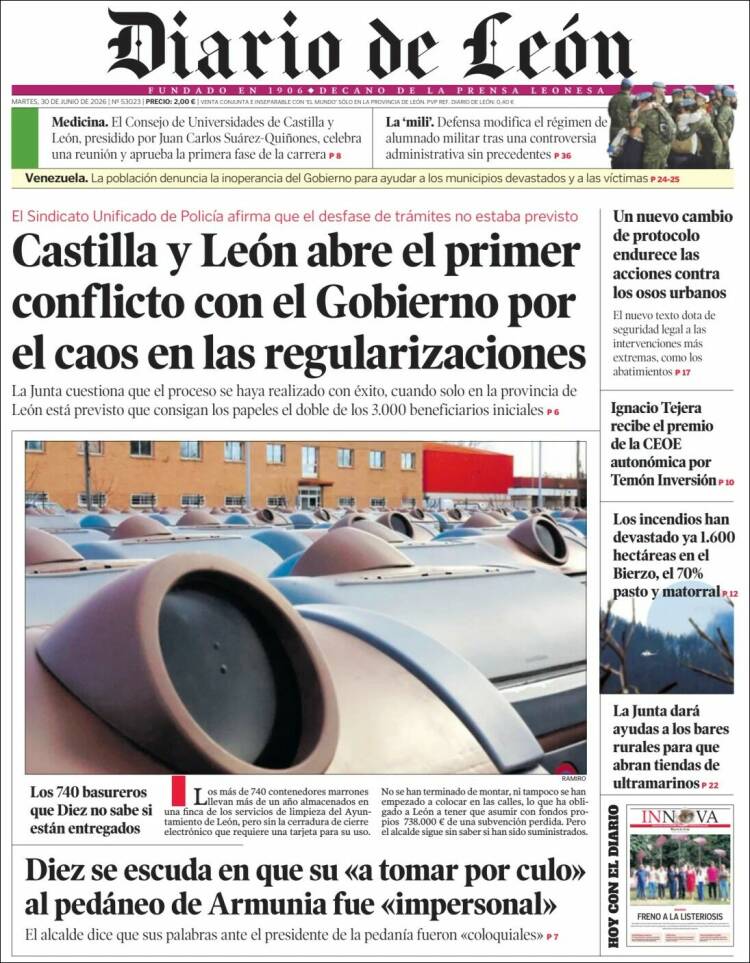 Portada de Diario de León (Espa&ntilde;a)