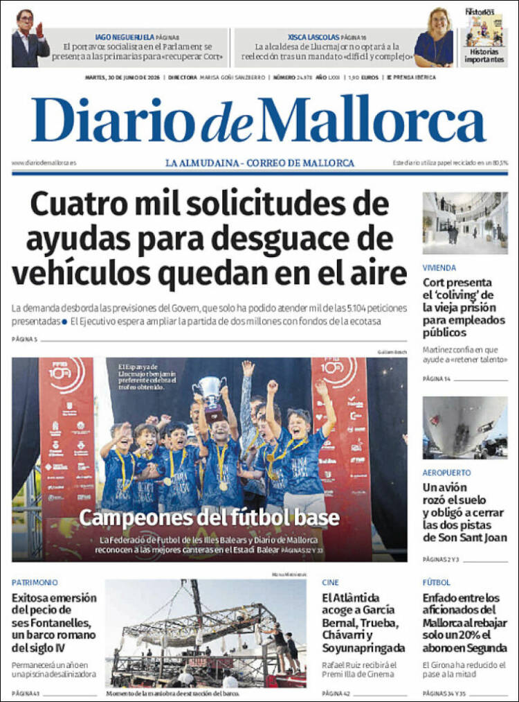 Portada de Diario de Mallorca (Espa&ntilde;a)