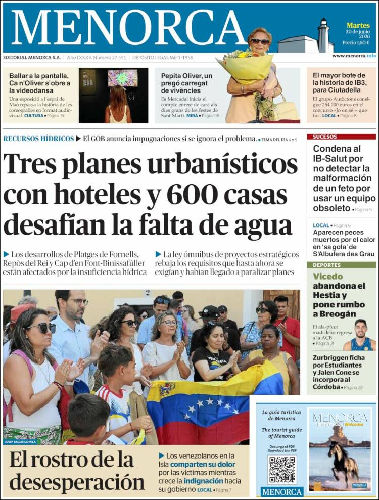 Portada de Menorca - Diario Insular (Espa&ntilde;a)