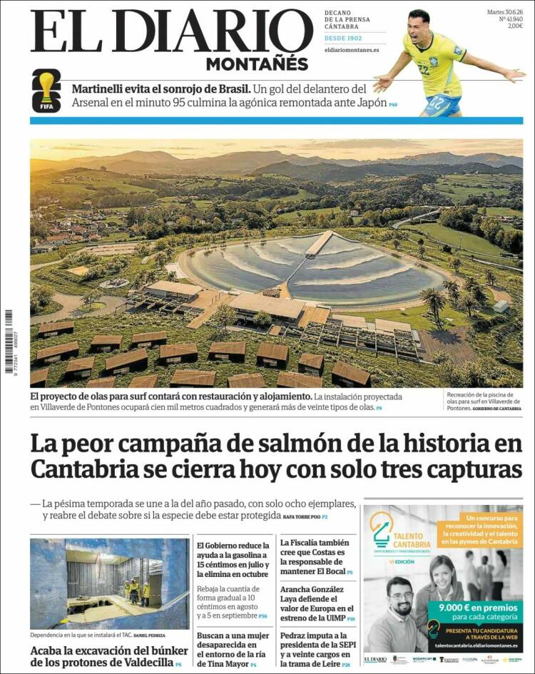 Portada de El Diario Montañés (Espa&ntilde;a)