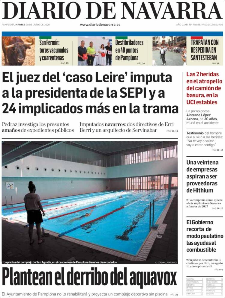 Portada de Diario de Navarra (Espa&ntilde;a)