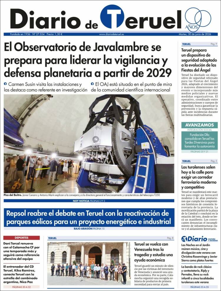Portada de Diario de Teruel (Espa&ntilde;a)