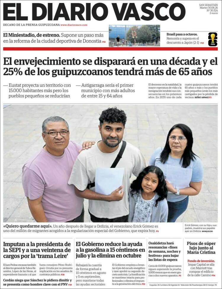 Portada de Diario Vasco (Espa&ntilde;a)