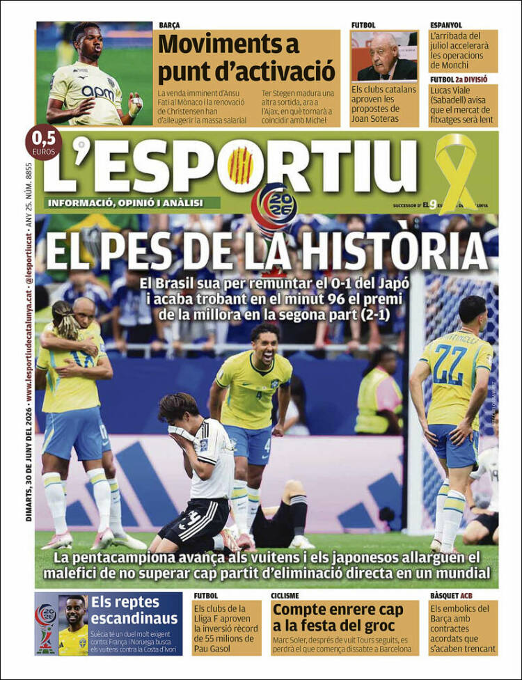 Portada de L'Esportiu (Espa&ntilde;a)