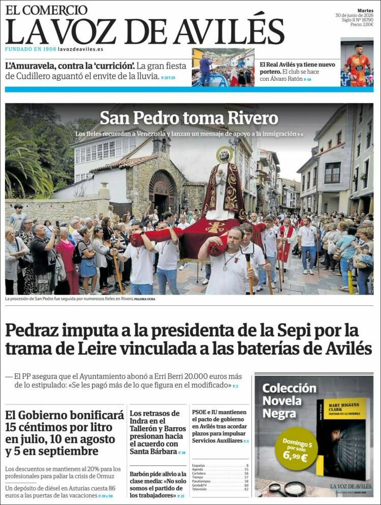 Portada de El Comercio - Avilés (Espa&ntilde;a)