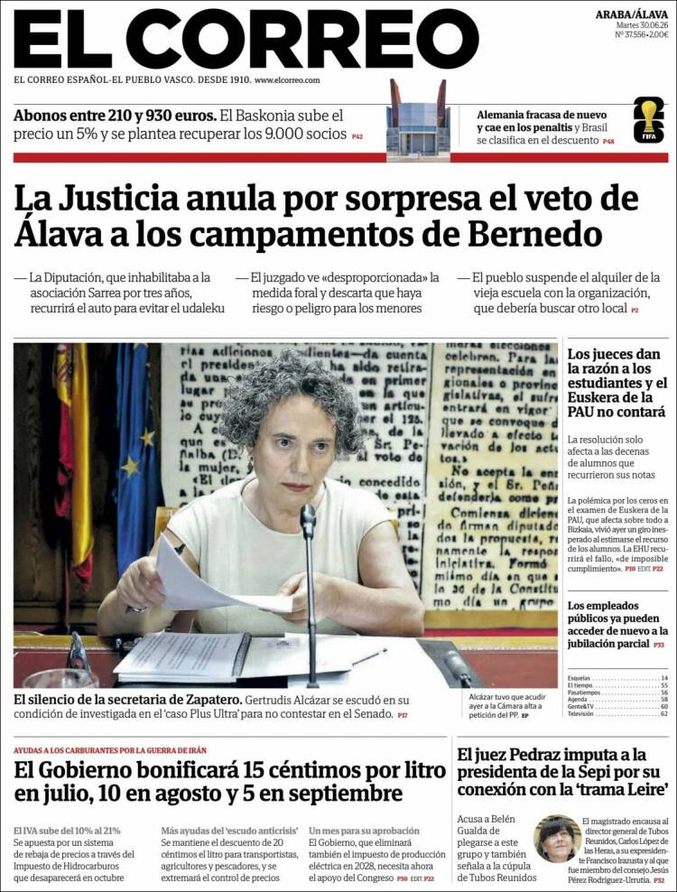 Portada de El Correo - Álava (Espa&ntilde;a)