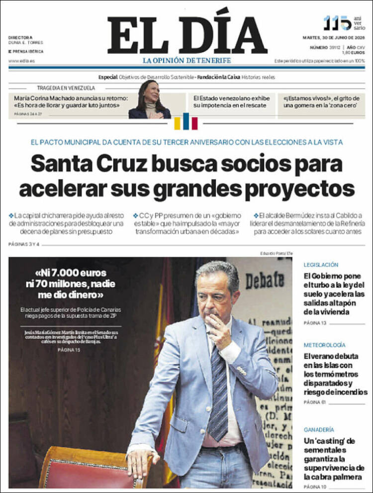 Portada de El Día (Espa&ntilde;a)
