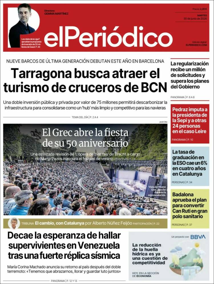 Portada de El Periódico (Espa&ntilde;a)