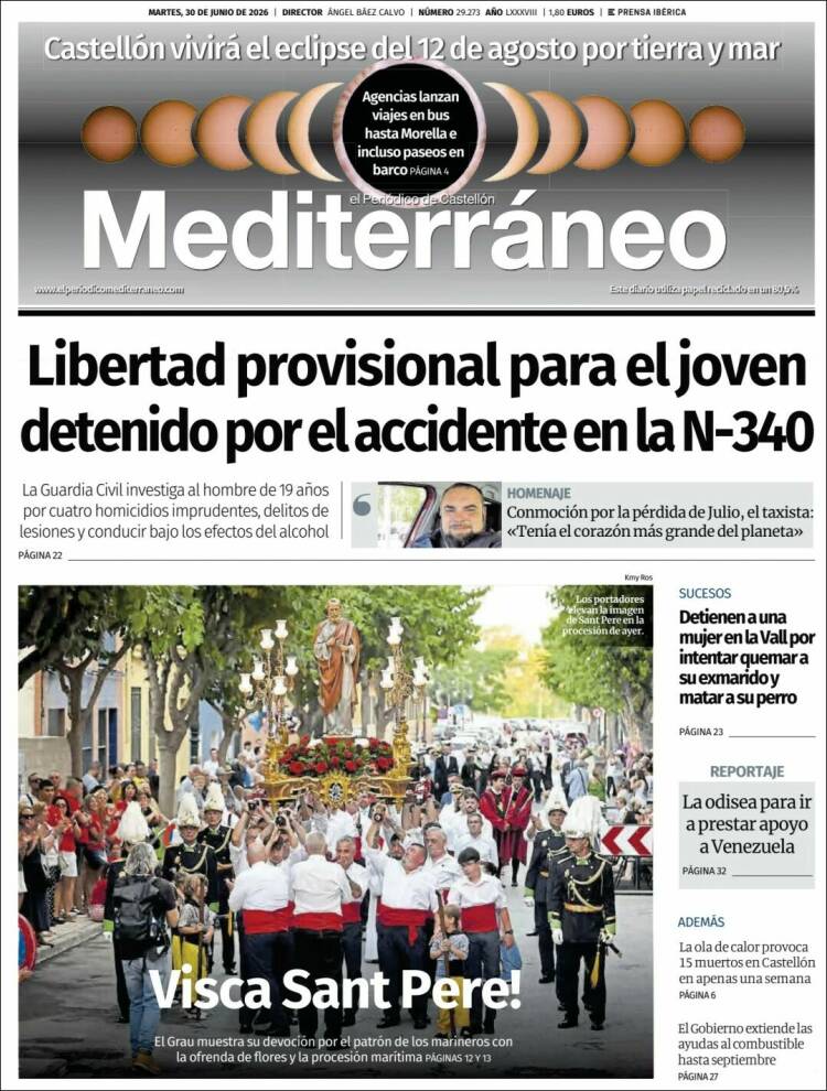 Portada de El Periódico Mediterraneo (Espa&ntilde;a)