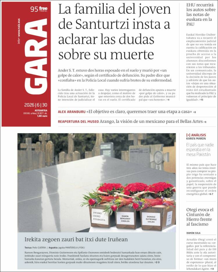 Portada de Gara (Espa&ntilde;a)