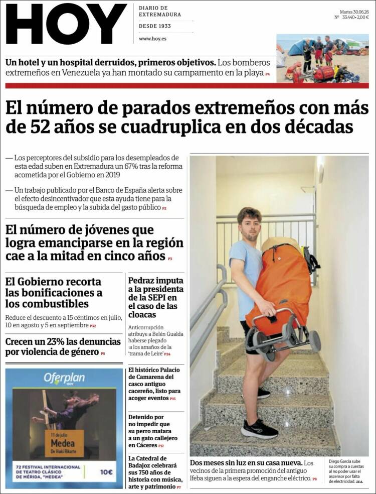 Portada de Hoy - Caceres (Espa&ntilde;a)