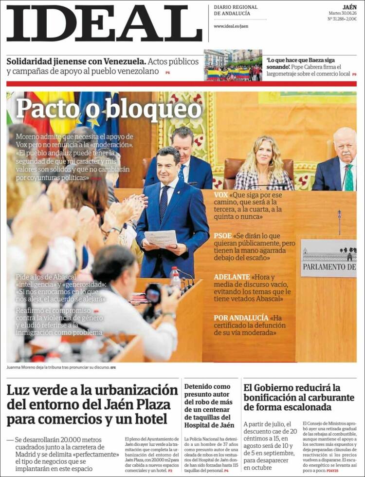 Portada de El Ideal de Jaén (Espa&ntilde;a)