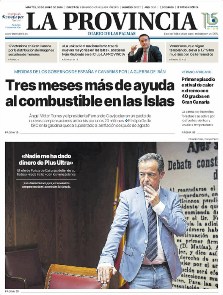 Portada de La Provincia (Espa&ntilde;a)