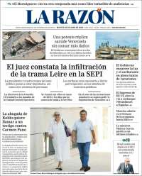 Portada de La Razón (Espa&ntilde;a)
