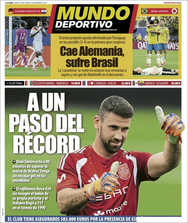 Portada de Mundo Deportivo Bizkaia (Espa&ntilde;a)