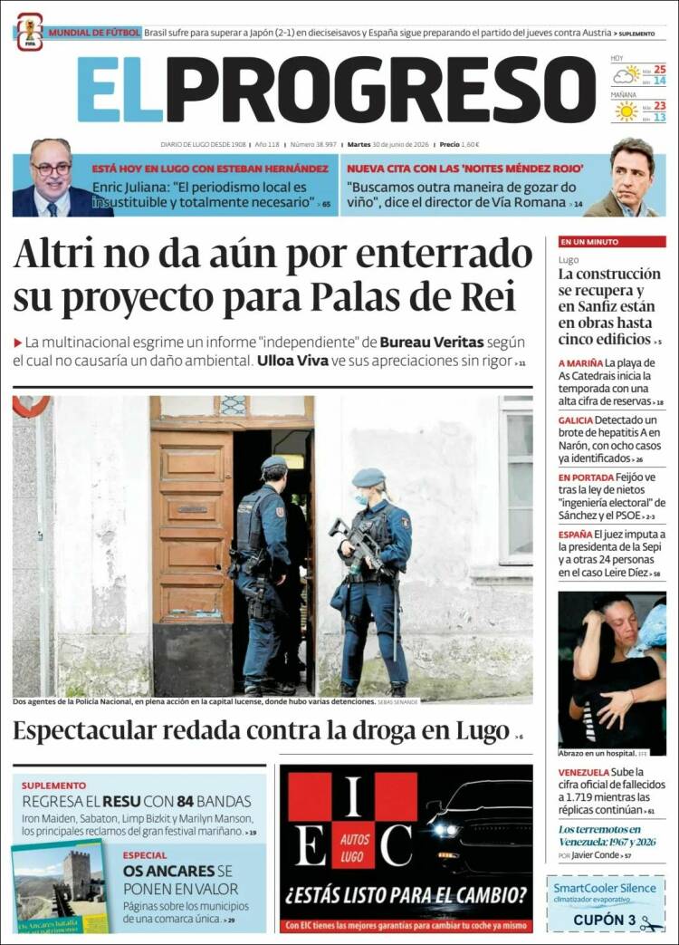 Portada de El Progreso (Espa&ntilde;a)